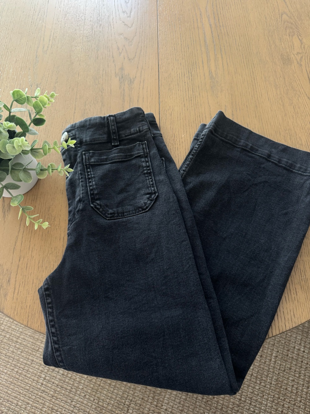 Maeve The Colette Black Wide Leg Jeans Size 25 Stretch Denim